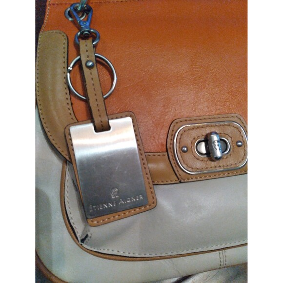 Cole Haan Satchel Top Handle Bag Leather Colorblock Small Designer Purse - Picture 4 of 8